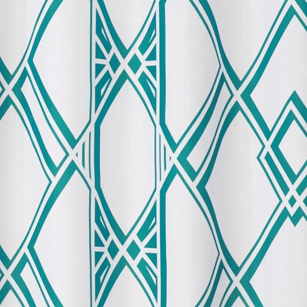 InterDesign Decorative Geometric Pattern Fabric Shower Curtain - 72